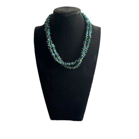 Vintage Lot‎ of 6 Teal And Blue Beaded Statement Necklaces - Picture 6 of 10